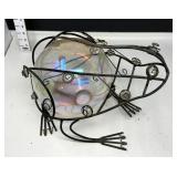 Metal Frog w/ Iridescent Gazing Ball Belly