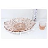 Pink Depression Glass Mint Dish & Cordial Glass