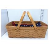 Longaberger Gathering Basket - 1993 w/Patriotic