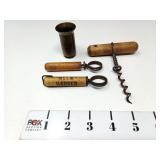 Vintage Corkscrews & Bullet Shot Glass