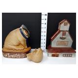 'The Iowa Hog' & Iowa Farmer's Elevator Decanters