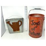 Joys of Autumn Bucket & Metal Watering Can Art