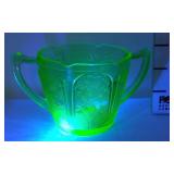 Uranium Glass Sugar Dish