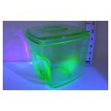 Uranium Glass Refrigerator Pitcher w/Lid