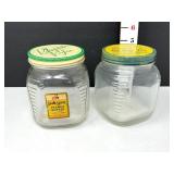 Vtg. Jack Sprat 2 lb Glass PB Jar & Ice Box Jar