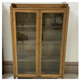 Antique Glass Front Cabinet w/Adjustable Shelves