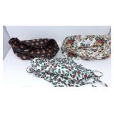 (3) Basket Liners - (2) Holiday & (1) Flowered