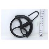 Cast Iron Industrial Wheel Pulley w/Attached Hook