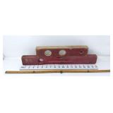 (2) Vtg Levels & Foldable Stanley 24' Ruler
