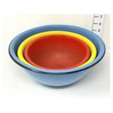 Vintage Enamelware Colored Nesting Mixing Bowls