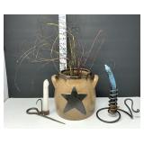 (2) Iron Finger Loop Candlestick Holders &