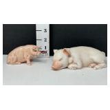 (2) Pig Figurines