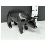 Black Onyx Hand Carved Pig
