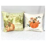 (2) Outdoor Pumpkin Season Pillows