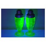 Uranium Glass Salt & Pepper Shakers