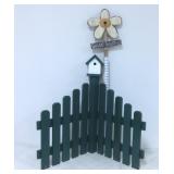 Corner Fence w/Birdhouse & Garden Greetings Sign