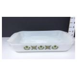 Fire-King Milk Meadow Green Casserole Dish