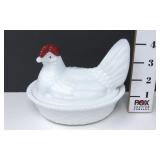 Milk Glass Hen On Nest