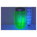 Uranium Glass Jar w/Lid