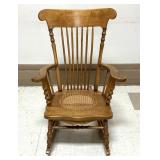 Rocker w/Round Cane Seat & Spindle Back