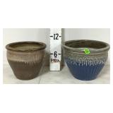 (2) Ceramic Flower Pots