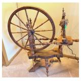 Antique Wooden Spinning Wheel