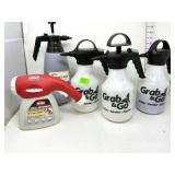 (4) Garden Hand Pump Sprayers & (1) Ortho Hose