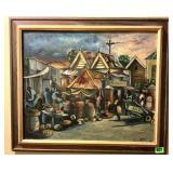 Original Jamaican Oil Painting ï¿½Evening in Shanty