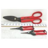 (1) Wiss Drop Forged Tin Snips. W-7 & (2) Pruning
