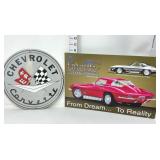 (2) Metal Corvette Signs - (1) Porcelain Enameled