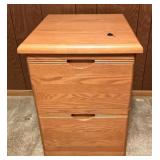 Wooden 2 Drawer File Cabinet w/Key