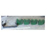 (4) John Deere Suitcase Weights & Weight Bracket