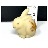 Vtg Fenton Custard Satin Glass Bunny