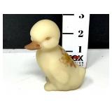 Vtg Fenton Custard Satin Glass Duckling