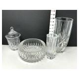 (4) Clear Cut Crystal Vases & Bowls - (1) Royal