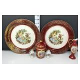 (2) 22k Gold Gilded Plates & Limoges Porcelain