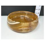 Vintage Polished Honey Onyx Decorative Bowl