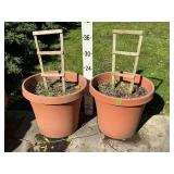 (2) Large Plastic Planters