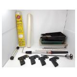Paint Trays, Roller, Stirrer, & Can Guns