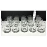 (15) Clear Glass Low Ball Indent Glasses