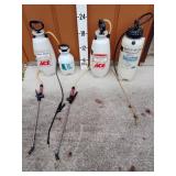 (3) Three Gallon & (1) One Gallon Sprayers
