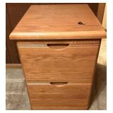 Wooden 2 Drawer File Cabinet w/Key