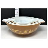 (4) Vtg Pyrex Americana Cinderella Nesting Bowls
