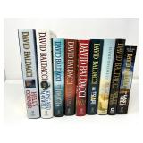(9) David Baldacci Books w/Bookends