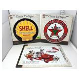 (3) Tin Gas / Oil Advertising Signs -