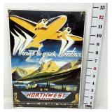 Porcelain Enameled Northwest Airlines Metal Sign