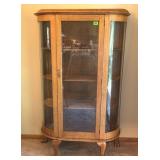 Curved Glass Curio Cabinet w/Claw Feet