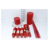 Assortment of Red Candles - 3" - 12"
