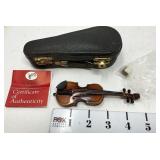 Vtg Miniature Violin in Case  - Bow Strings Broken