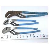 (3) Channel Lock Tongue & Grove Pliers